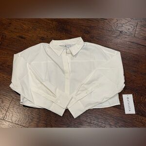 Athleta Midday Cropped Poplin Shirt